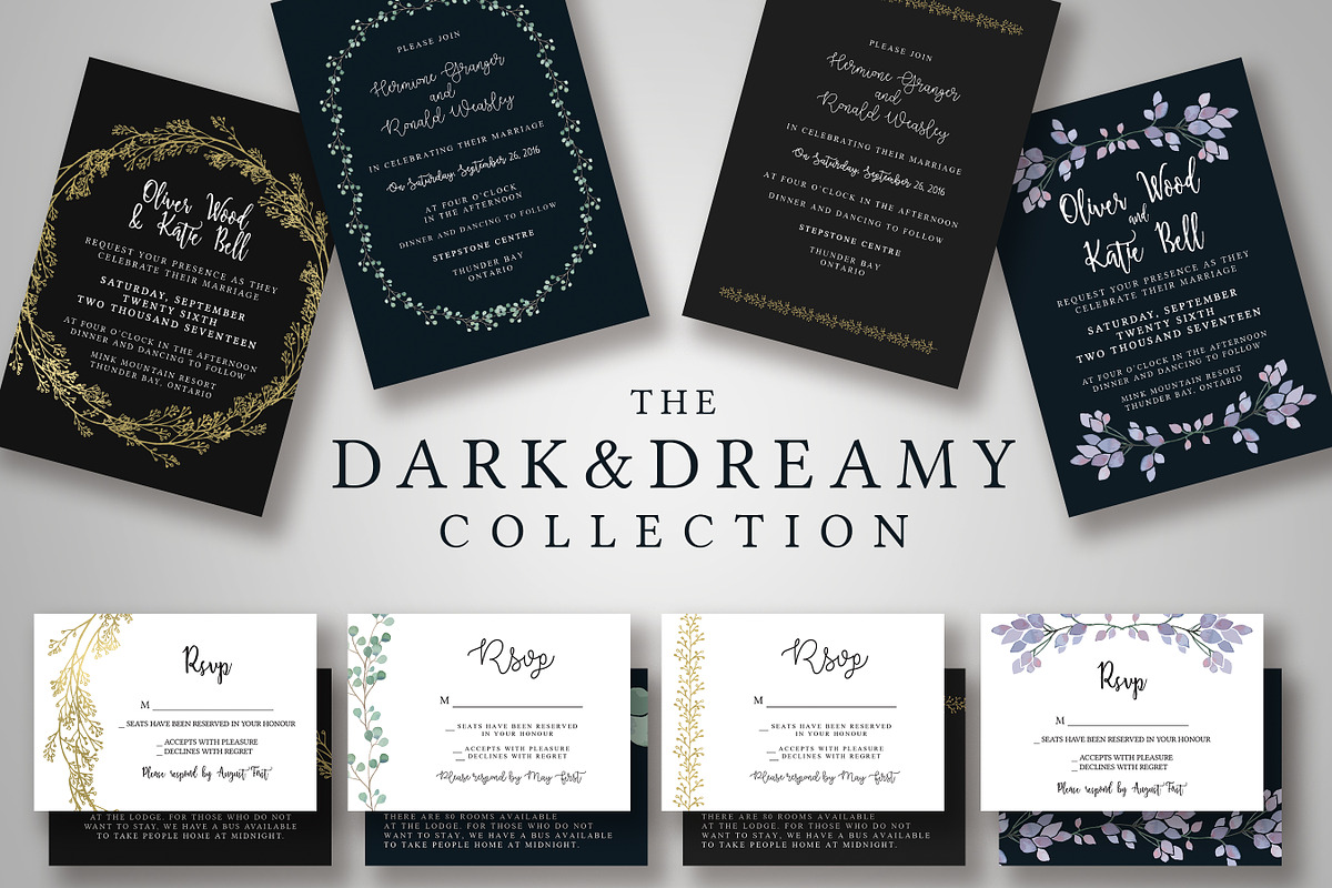 Dark & Dreamy Invitation Collection in Wedding Templates - product preview 8