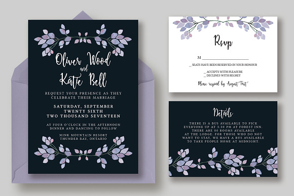Dark & Dreamy Invitation Collection in Wedding Templates - product preview 3