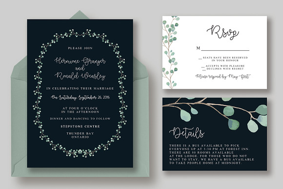 Dark & Dreamy Invitation Collection in Wedding Templates - product preview 4