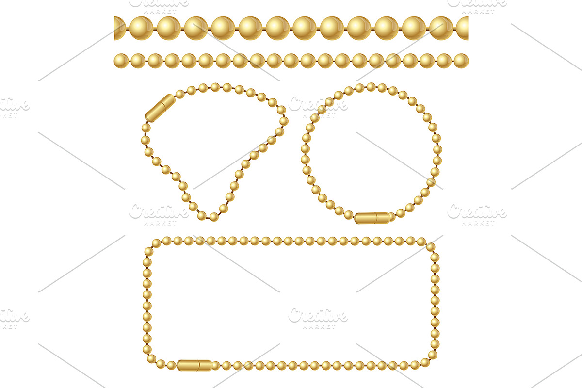 Chain of Ball Links Set. Vector in Objects - product preview 8
