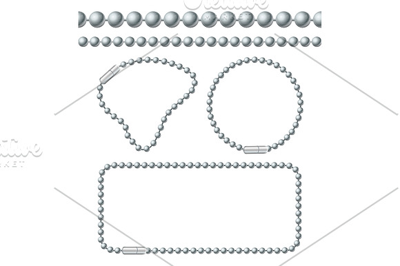 Chain of Ball Links Set. Vector in Objects - product preview 1