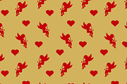 cupid and heart. Wrapping paper