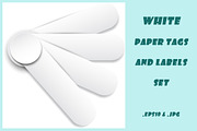 White paper tags, labels, icons