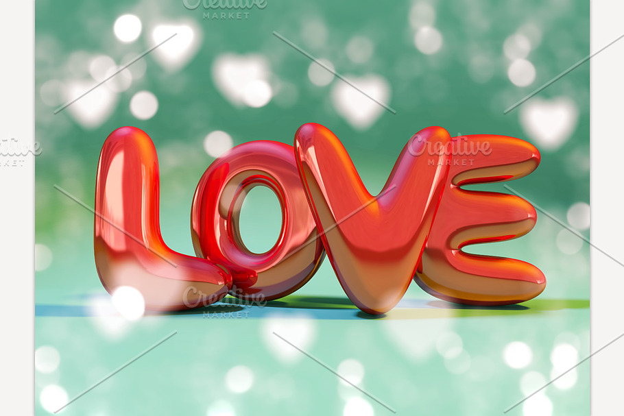 Red inflatable word love. in Illustrations - product preview 8