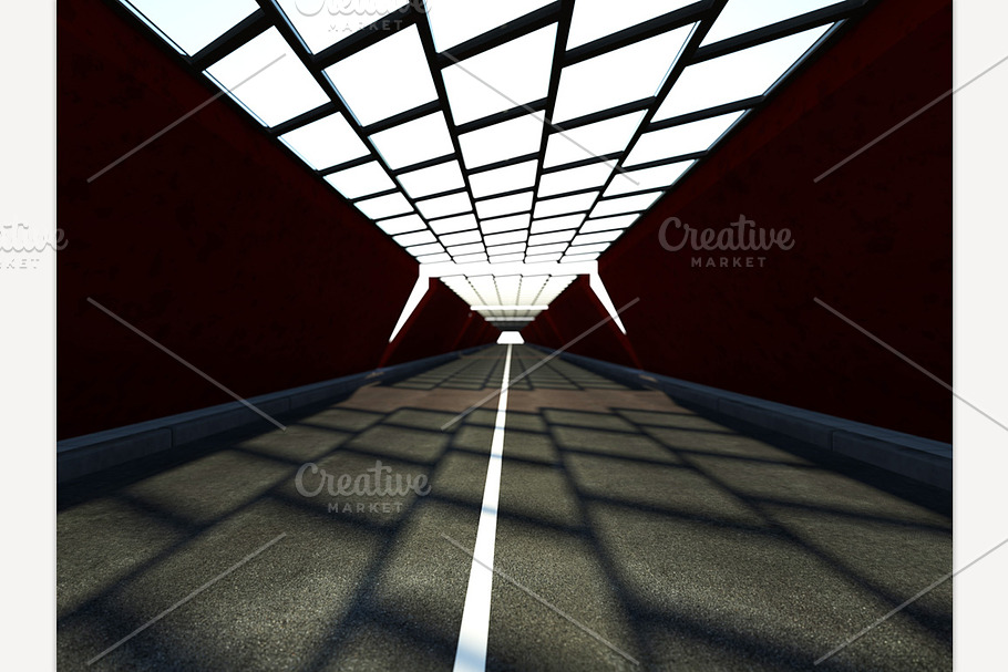 Traffic Tunnel 3D rendering in Illustrations - product preview 8