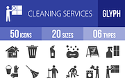 50 Cleaning Glyph Icons