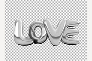 Silver inflatable word love