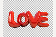 Red inflatable word love