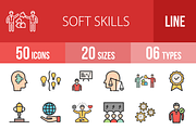 50 Soft Skills Filled Line Icons