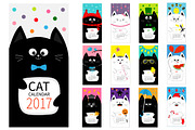 Cute cat calendar 2017