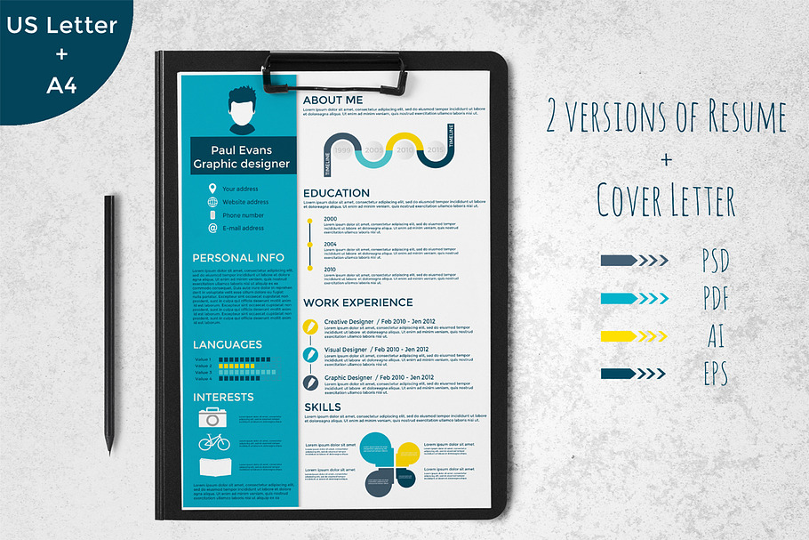 Infographics Resume Template in Resume Templates - product preview 8