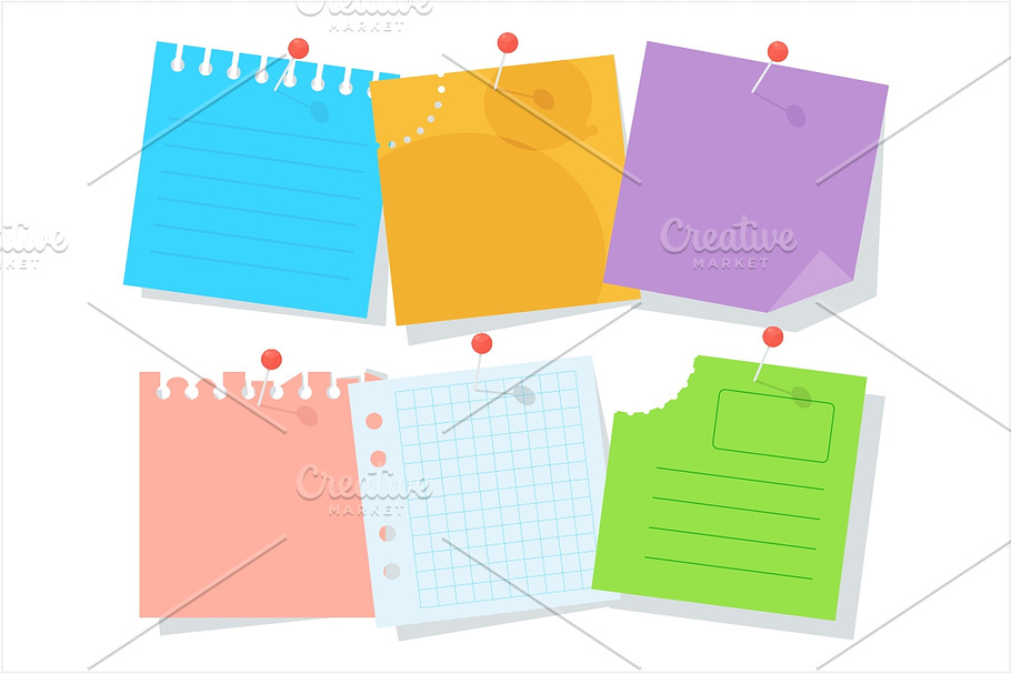 Set of paper sheets in Objects - product preview 8