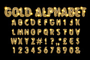 Vector Golden Alphabet Set