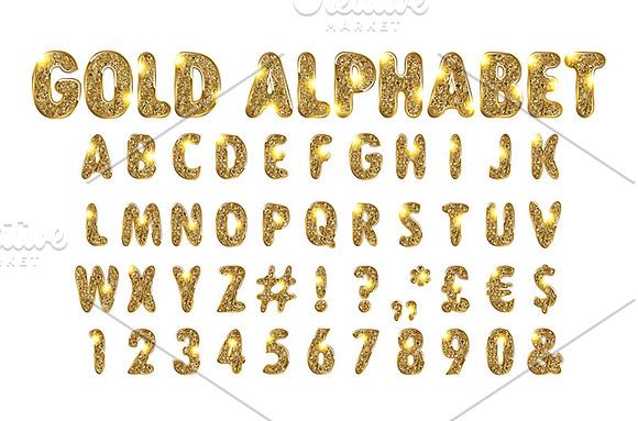 Vector Golden Alphabet Set in Graphics - product preview 1