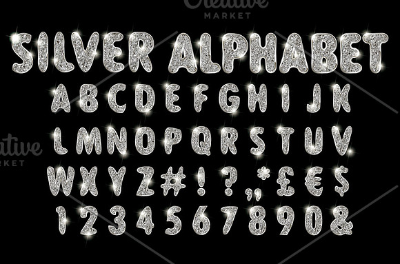 Vector Silver Alphabet Set in Graphics - product preview 2