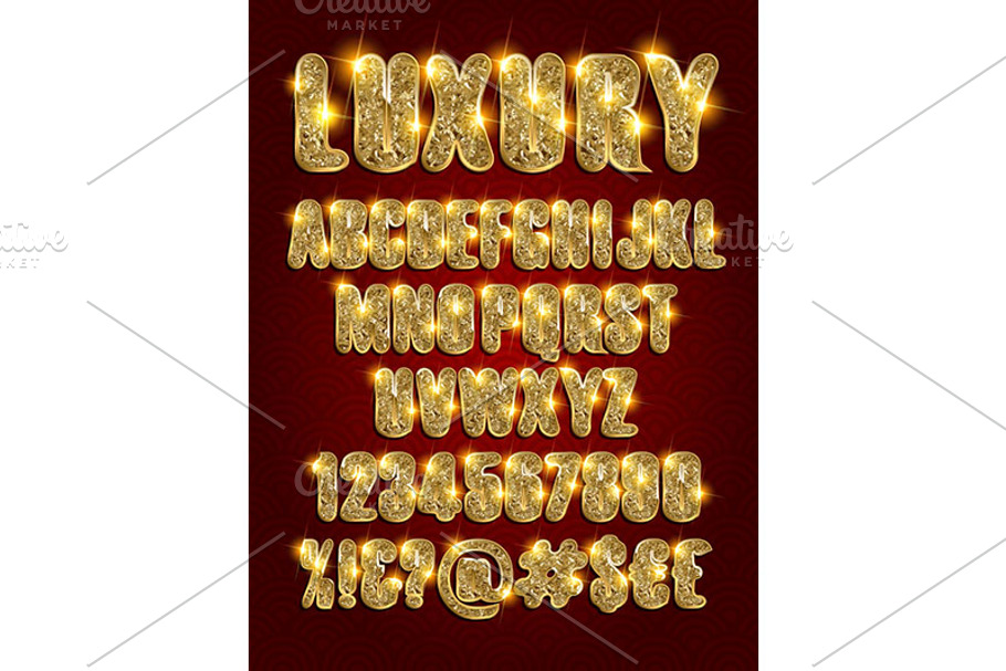 Luxury Gold Alphabet Set in Graphics - product preview 8
