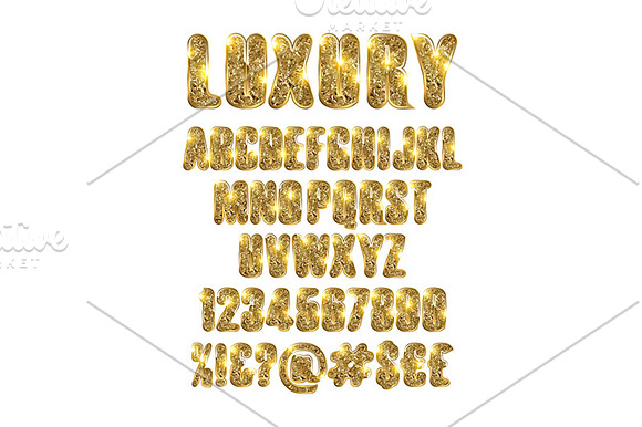 Luxury Gold Alphabet Set in Graphics - product preview 1