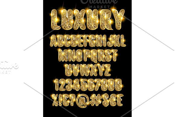 Luxury Gold Alphabet Set in Graphics - product preview 2