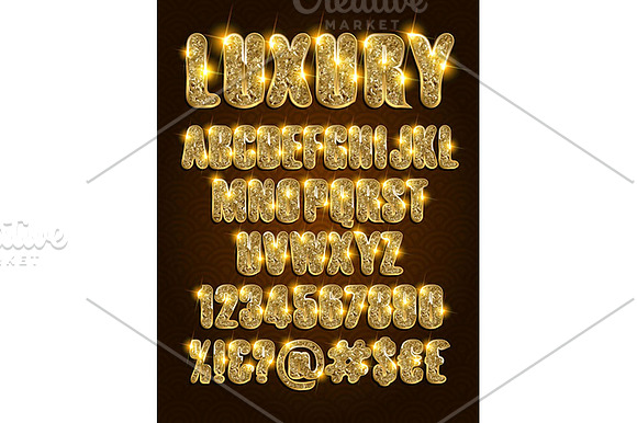 Luxury Gold Alphabet Set in Graphics - product preview 3