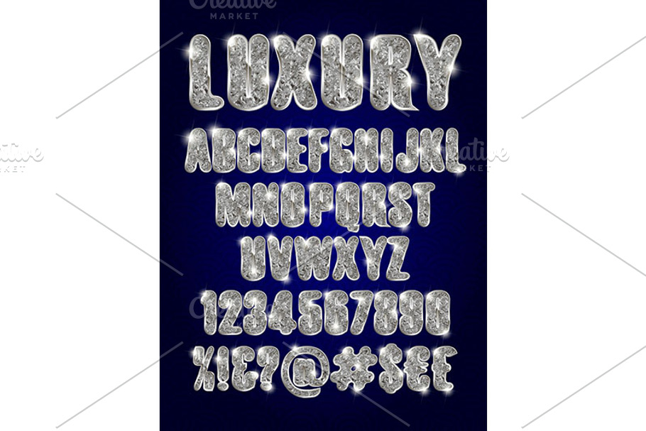 Luxury silver and red alphabet