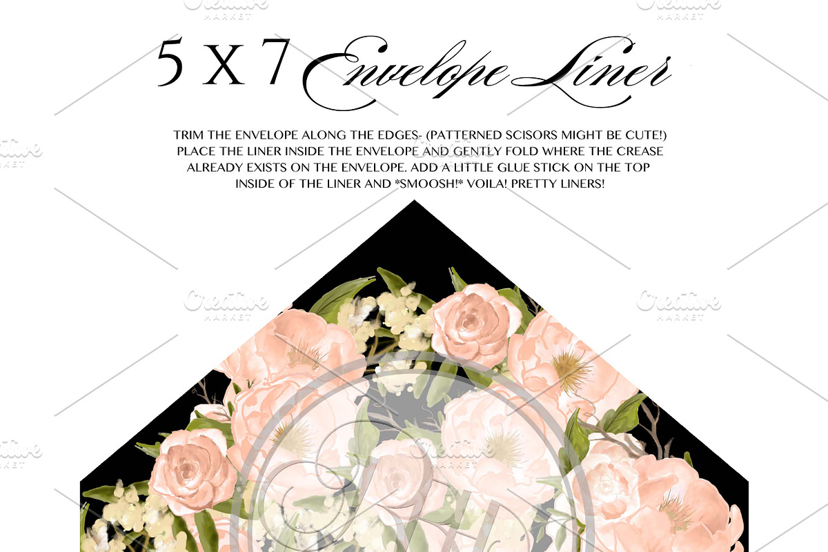 Peach Peonies Wedding Invite in Wedding Templates - product preview 8