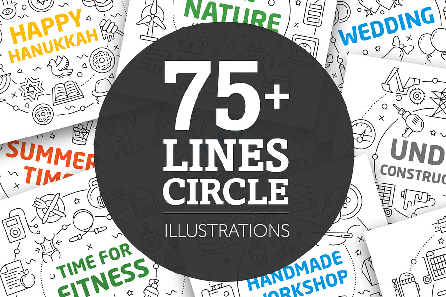 BIG SET LINES ILLUSTRATIONS (75+) in Presentation Templates - product preview 8