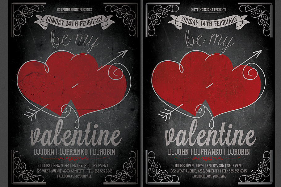 Vintage Valentines Party Flyer in Flyer Templates - product preview 8