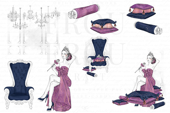 The Queen Fashion Clip Art in Illustrations - product preview 2