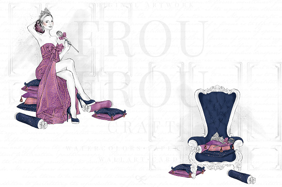 The Queen Fashion Clip Art in Illustrations - product preview 3