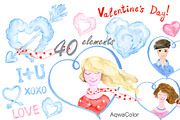 Valentine's Day Watercolor clipart