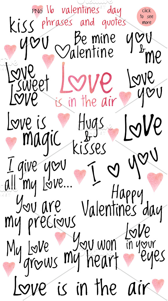 Valentines day love watercolor set in Illustrations - product preview 5