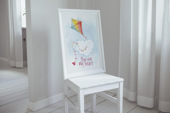 Valentines day love watercolor set in Illustrations - product preview 9