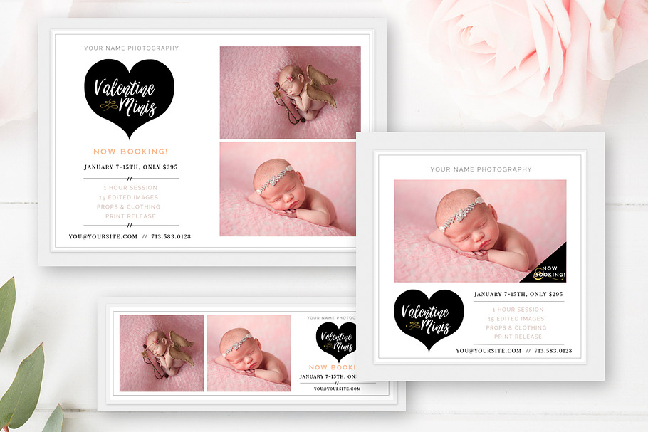Valentine's Mini Session Bundle in Flyer Templates - product preview 8