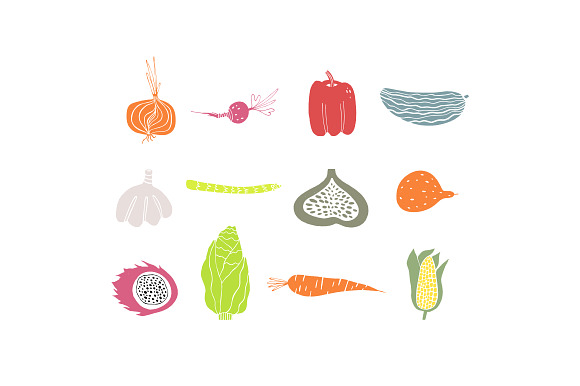 Fresh bundle of fruits & vegetables in Illustrations - product preview 2