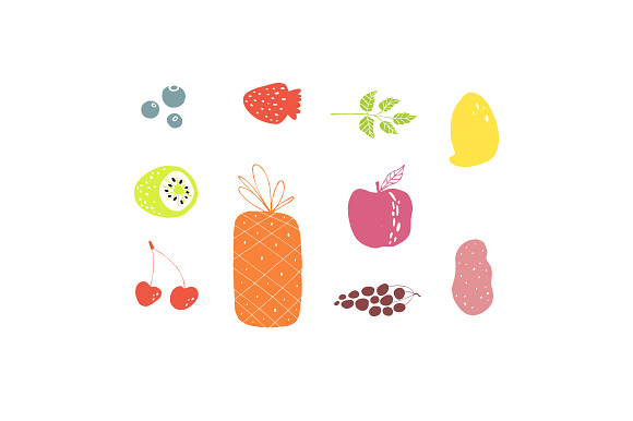 Fresh bundle of fruits & vegetables in Illustrations - product preview 3