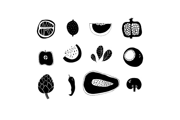 Fresh bundle of fruits & vegetables in Illustrations - product preview 5