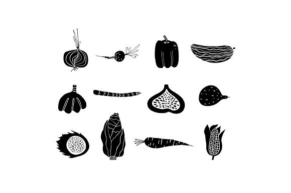 Fresh bundle of fruits & vegetables in Illustrations - product preview 6