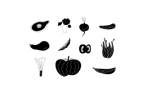 Fresh bundle of fruits & vegetables in Illustrations - product preview 8
