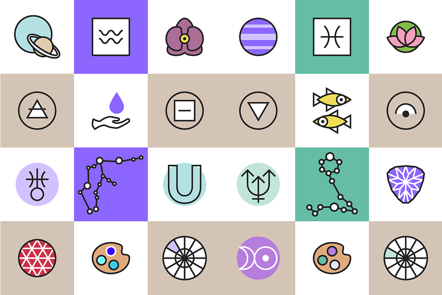 Horoscope Astrology Sign Icons in Graphics - product preview 8