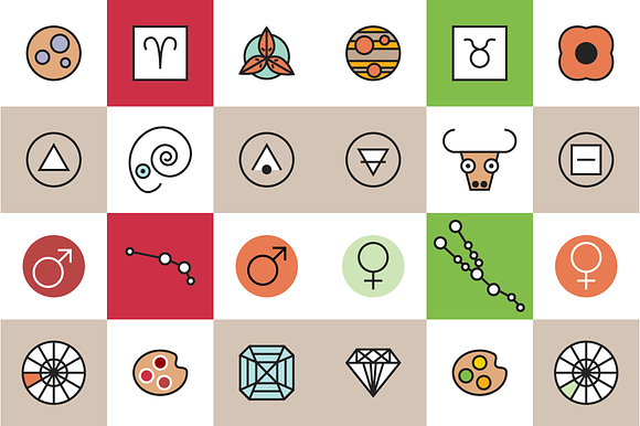 Horoscope Astrology Sign Icons in Graphics - product preview 1