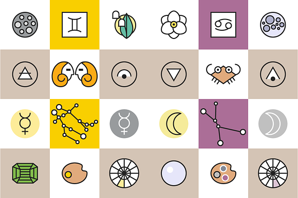 Horoscope Astrology Sign Icons in Graphics - product preview 2