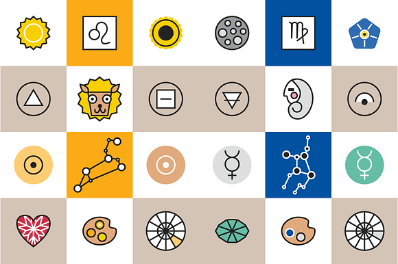Horoscope Astrology Sign Icons in Graphics - product preview 3