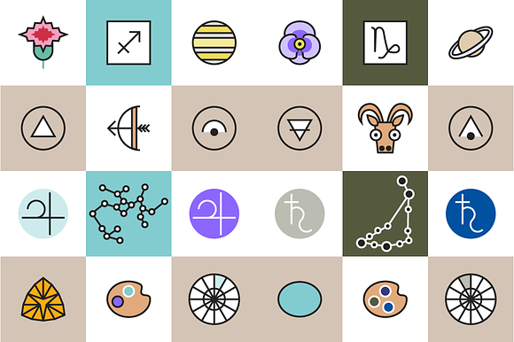 Horoscope Astrology Sign Icons in Graphics - product preview 5