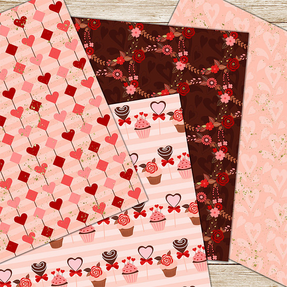 Happy Valentine's Day. Digital Paper in Patterns - product preview 3