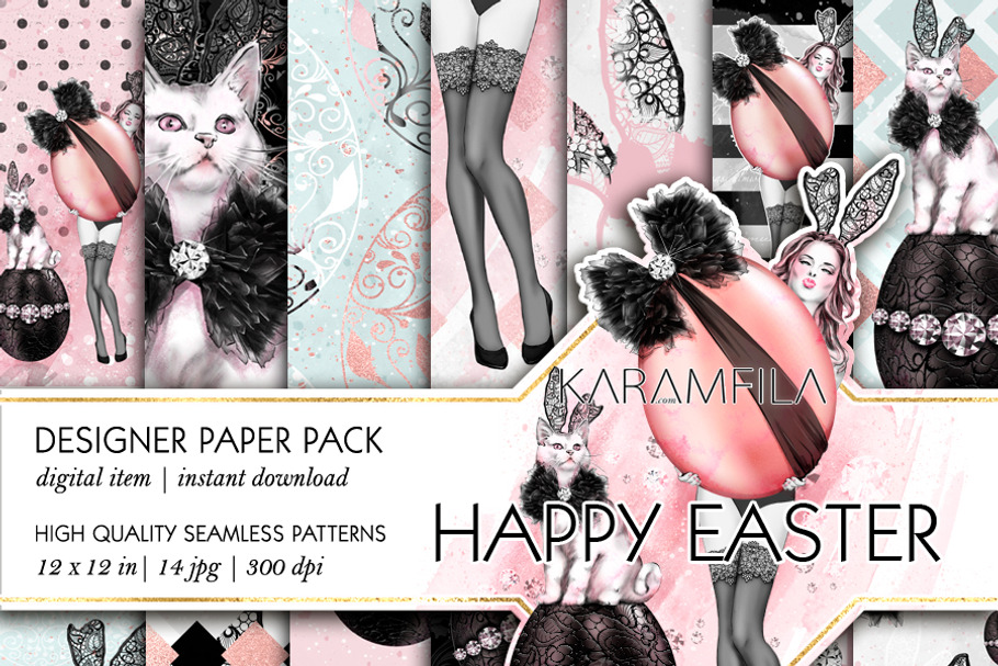 Happy Easter Seamless Patterns in Patterns - product preview 8