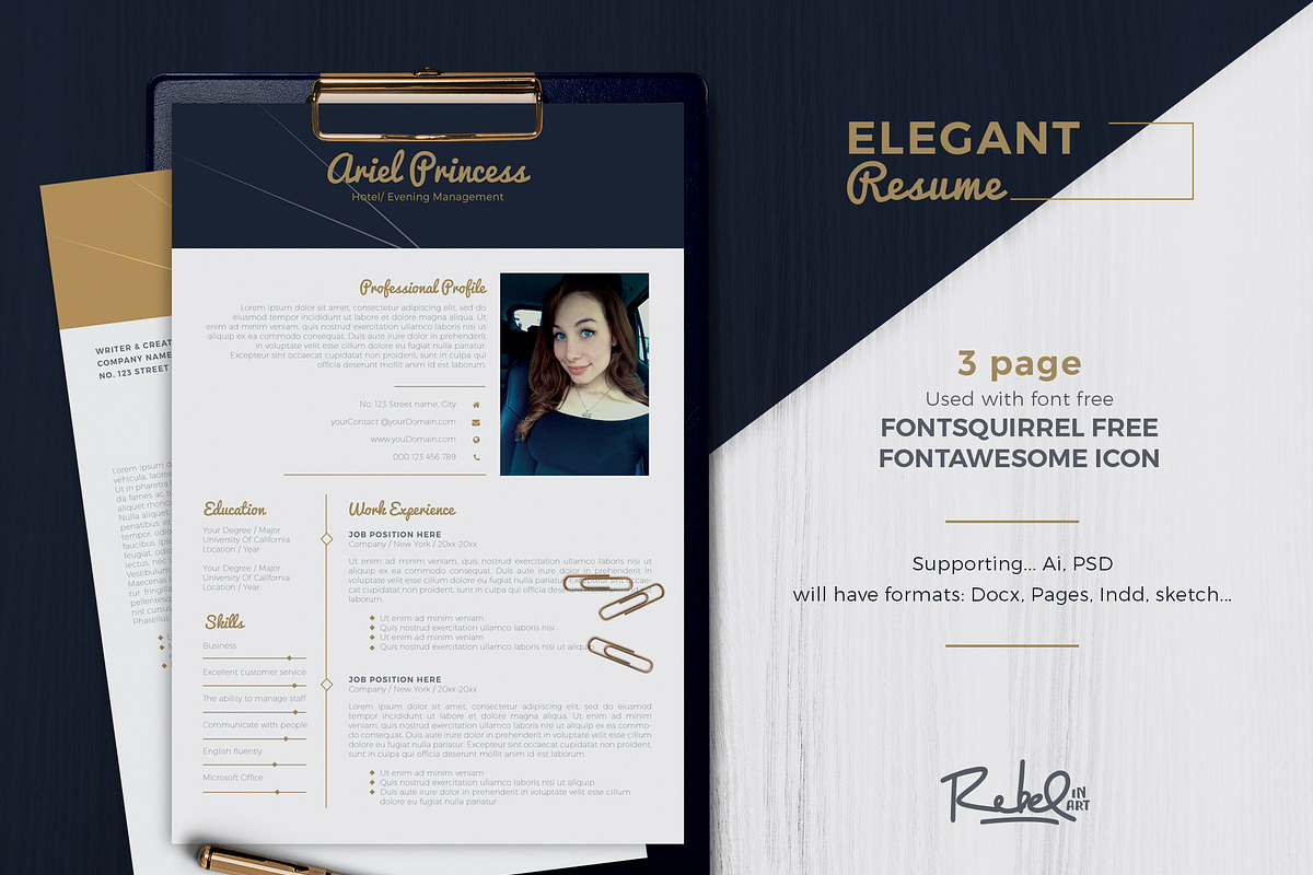 Elegant resume/cv - Sketch Support in Resume Templates - product preview 8