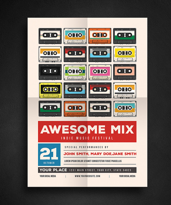 Awesome Mix Gigs Event Flyer in Flyer Templates - product preview 1