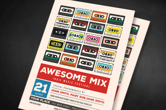 Awesome Mix Gigs Event Flyer in Flyer Templates - product preview 2