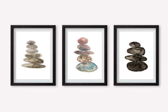 Watercolor Cairns - DIY Set in Illustrations - product preview 1