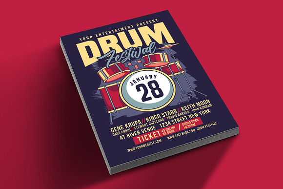 Drum Music Festival in Flyer Templates - product preview 1